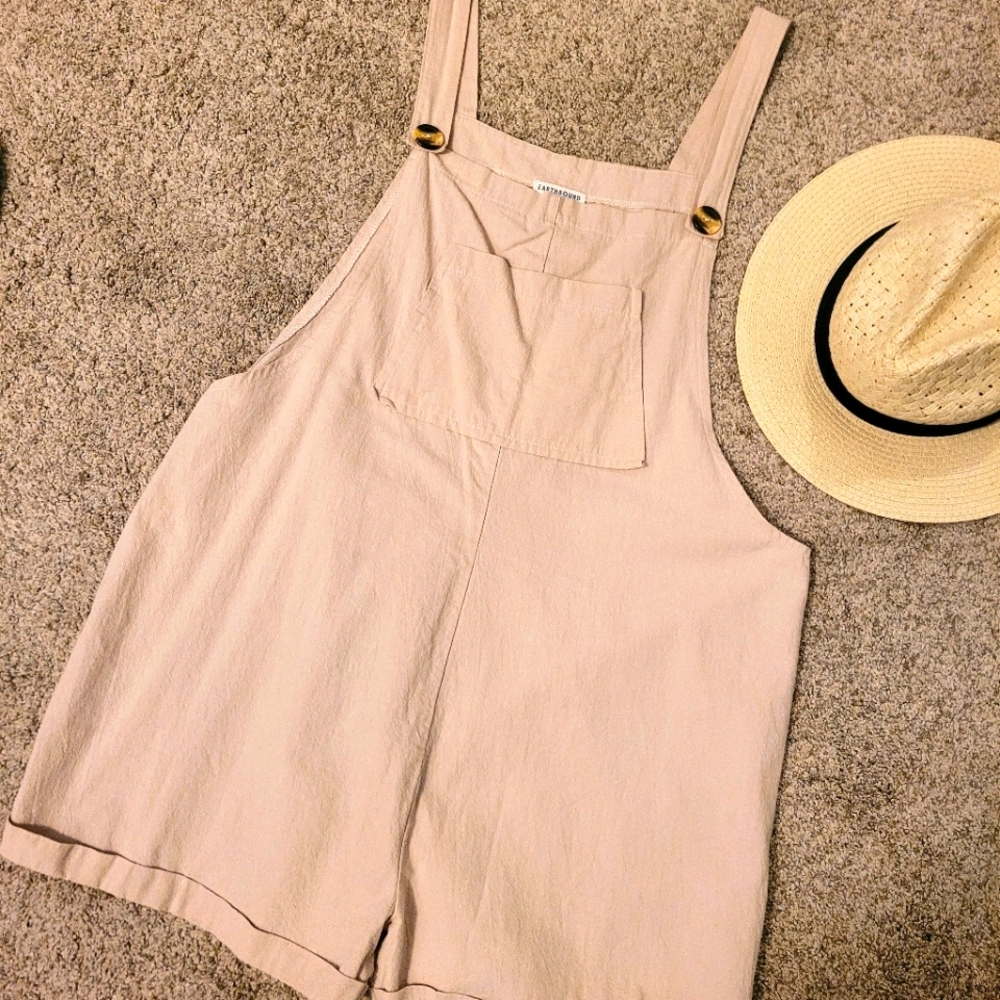 Earthbound Overalls Shorts XL Cotton Boho Festival